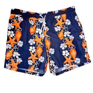 Brooks Brothers Mens Blue Tropical Swim Trunks Large NWOT